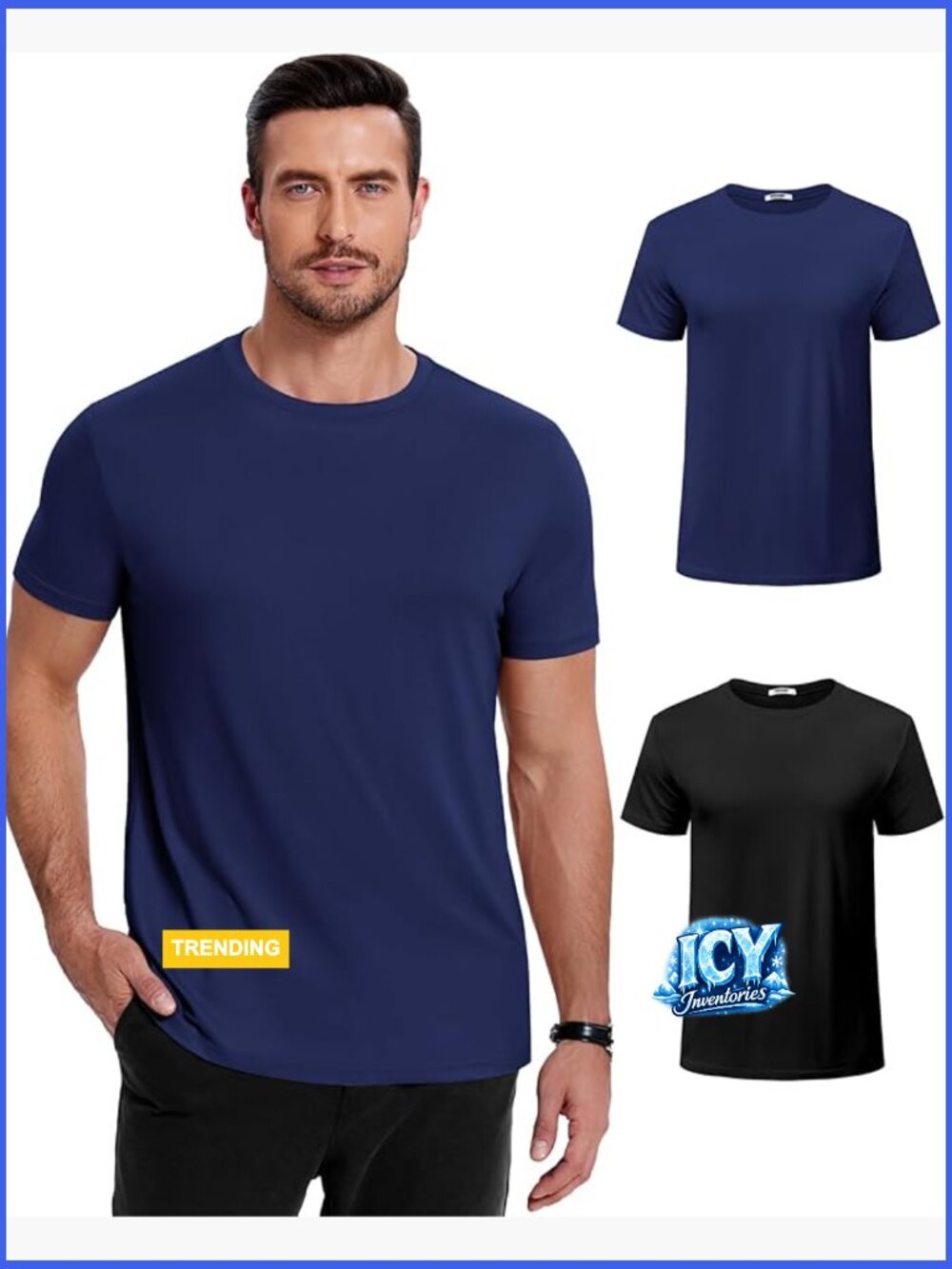 Short Sleeve Crew Neck T-Shirt, Recycled Polyester Blend, Regular Fit - Picture 1 of 7